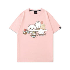 可愛いキャラ ゆるかわ トップス カップケーキ ユニセックス 半袖Ｔシャツ