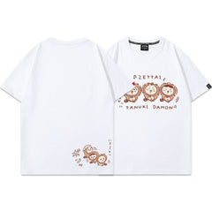可愛いキャラ ゆるかわ トップス たぬき ユニセックス 半袖Ｔシャツ