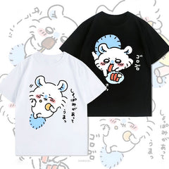 可愛いキャラ ゆるかわ トップス 食いしん坊 ユニセックス 半袖Ｔシャツ
