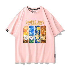 可愛いキャラ ゆるかわ トップス SIMPLE  JOYS ユニセックス 半袖Ｔシャツ