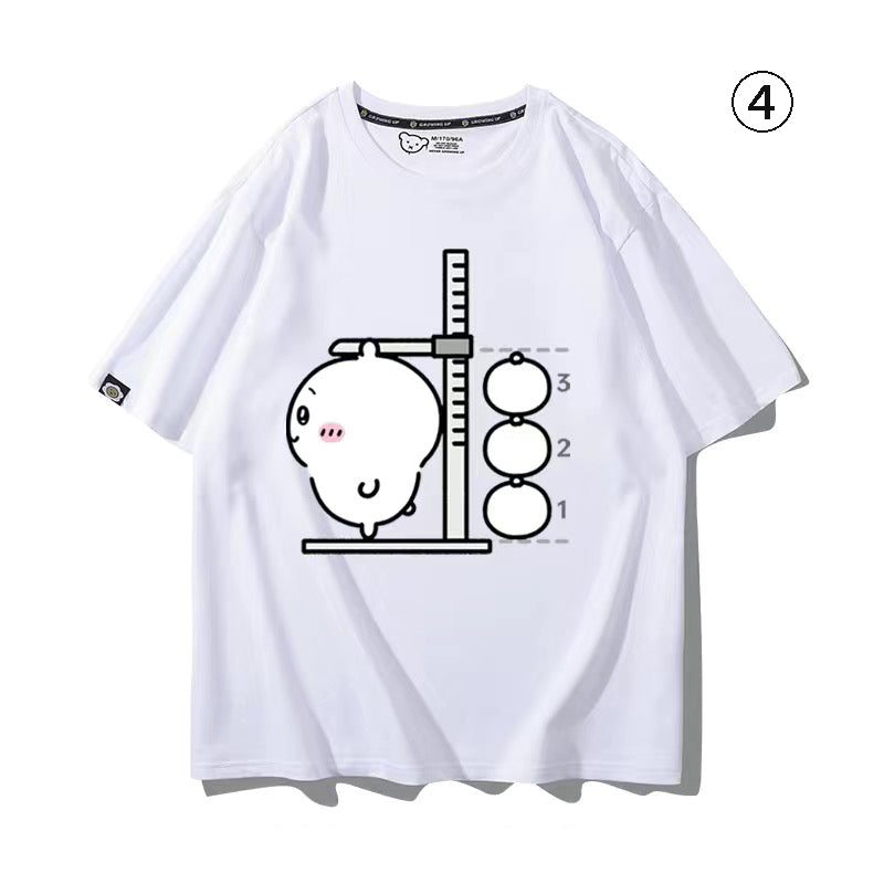 可愛いキャラ ゆるかわ トップス 身長を測る ‌ユニセックス 半袖Ｔシャツ