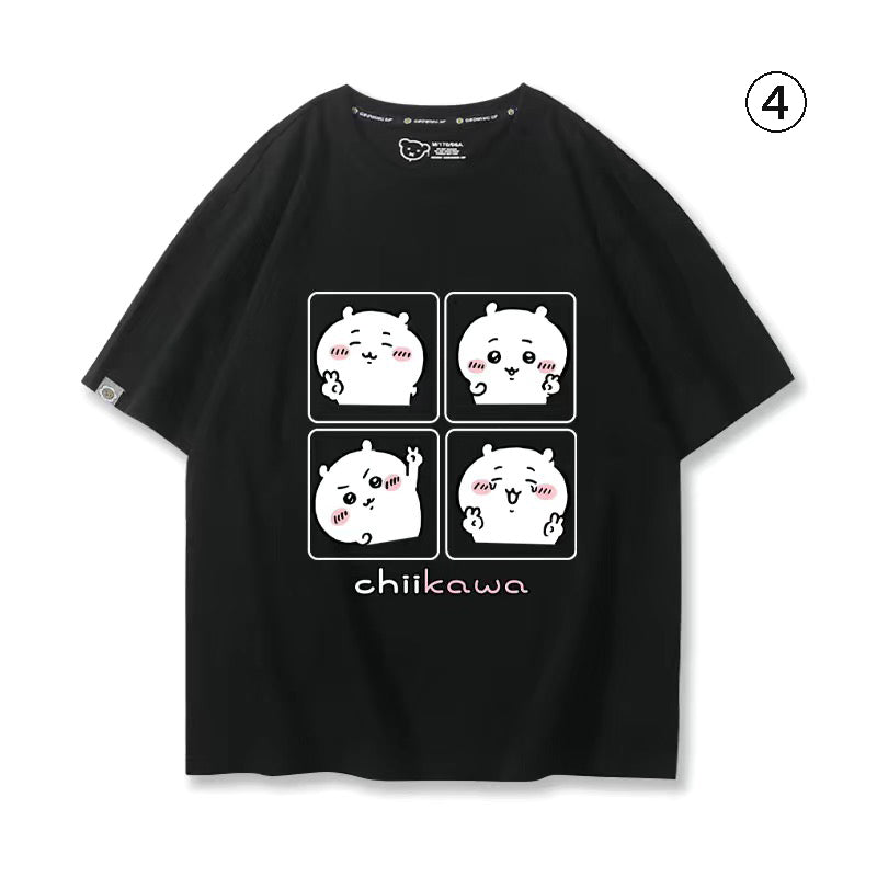 可愛いキャラ ゆるかわ トップス ポーズを取る ‌ユニセックス 半袖Ｔシャツ