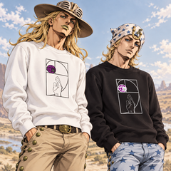 【薄手・裏起毛から選べる】スタンド使い イラスト トップス スティール・ボール・ラン ユニセックス 長袖 スウェット