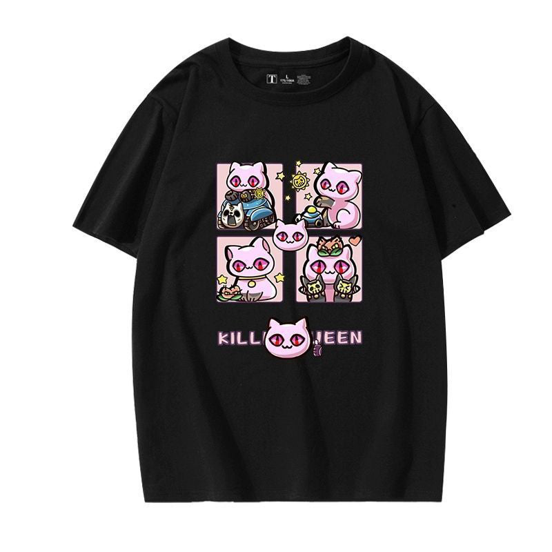 JOJOシリーズ トップス Killer Queen ネコ爆弾 ユニセックス 半袖Ｔシャツ