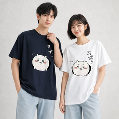 可愛いキャラ ゆるかわ トップス 興奮した気持ち ユニセックス 半袖Ｔシャツ