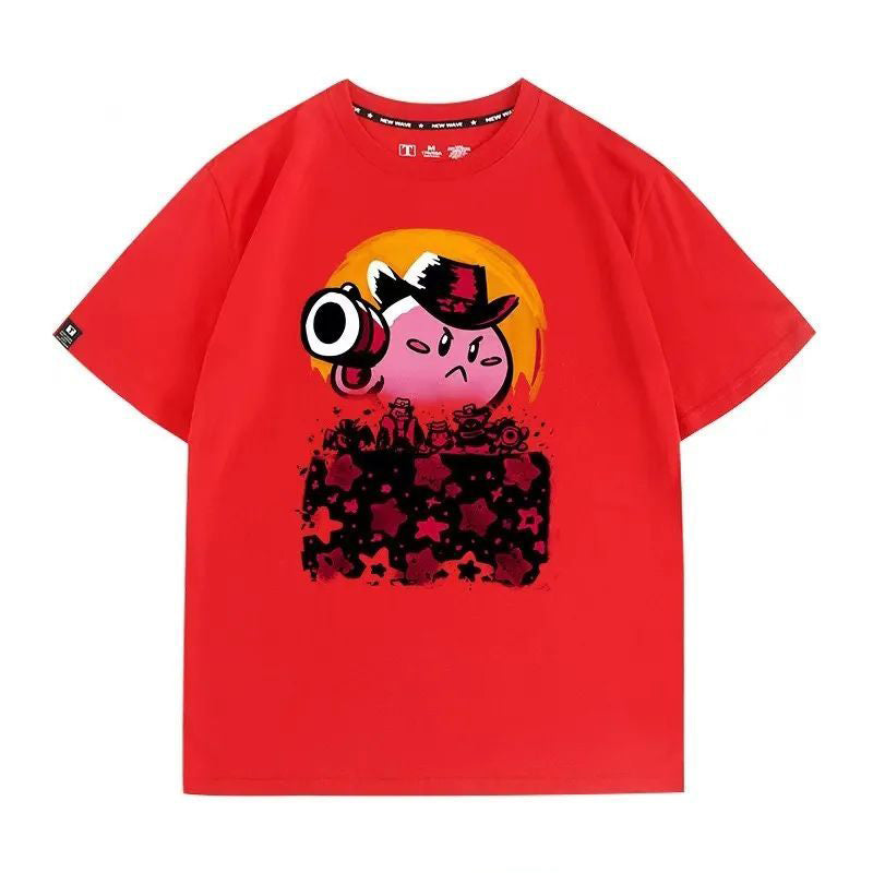 キャラクターシリーズ トップス レッドデッドリデンプションカービィ ‌ユニセックス 半袖Ｔシャツ