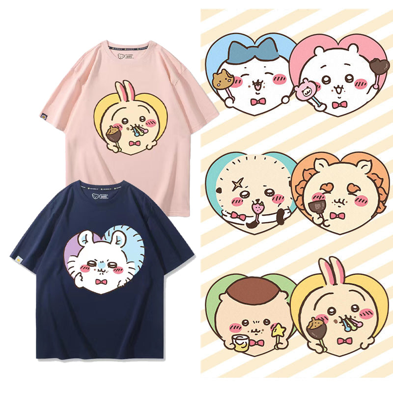 可愛いキャラ ゆるかわ トップス 美味しい料理 ユニセックス 半袖Ｔシャツ