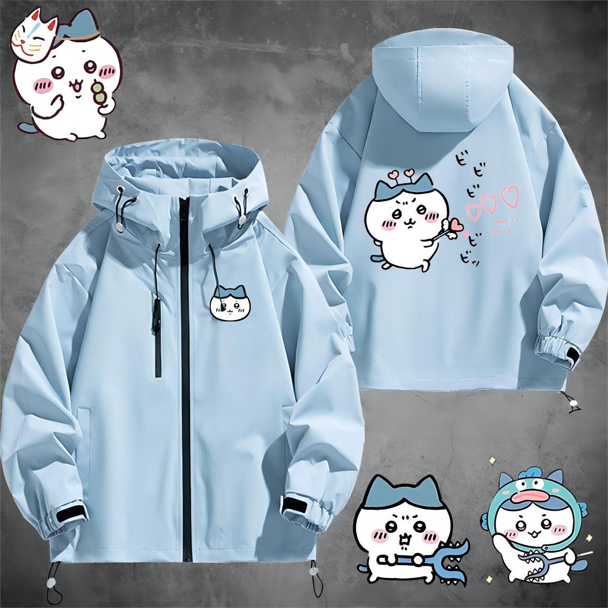 可愛いキャラ ゆるかわ ジャケット マジック&討伐 ユニセックス プリント カジュアル アウター