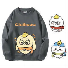 可愛いキャラ ゆるかわ トップス きれいなマフラー ユニセックス 長袖 スウェット