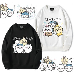 可愛いキャラ ゆるかわ トップス 楽しいチーム ユニセックス 長袖 スウェット