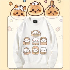 可愛いキャラ ゆるかわ トップス 美味しいもの ユニセックス 長袖 スウェット
