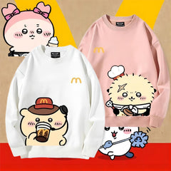 可愛いキャラ ゆるかわ トップス マック アルバイト ユニセックス 長袖 スウェット