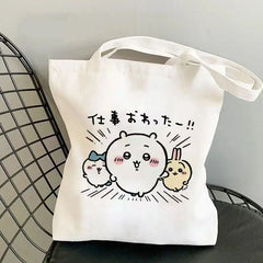可愛いキャラ ゆるかわ バッグ ユニセックス 軽量＆収納力抜群 キャンバス トートバッグ