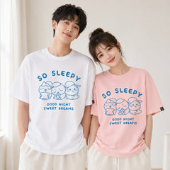 可愛いキャラ ゆるかわ トップス GOOD NIGHT ユニセックス 半袖Ｔシャツ
