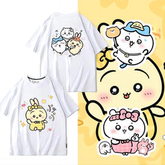 可愛いキャラ ゆるかわ トップス 集団遠足 ユニセックス 半袖Ｔシャツ