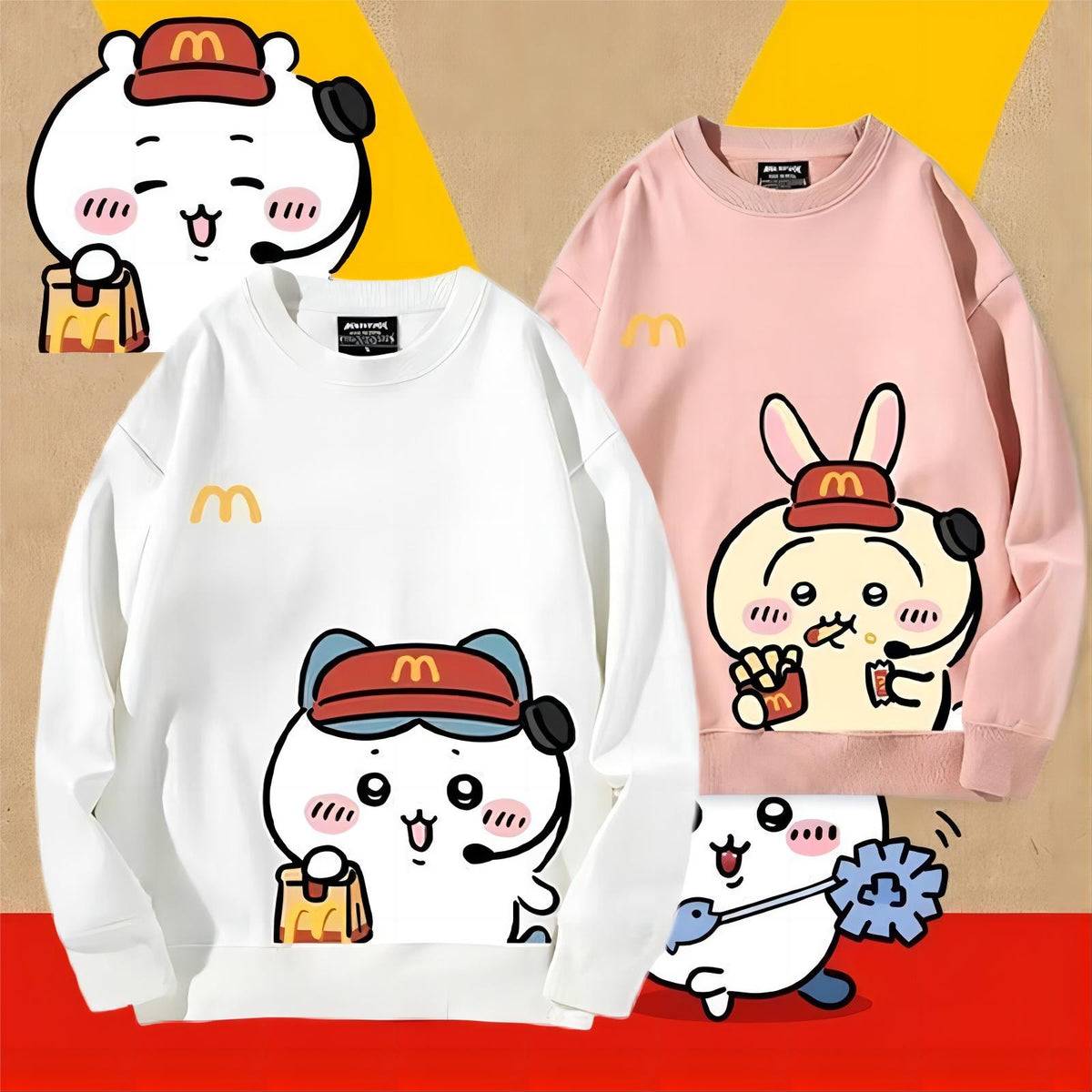 可愛いキャラ ゆるかわ トップス アルバイト ユニセックス 長袖 スウェット