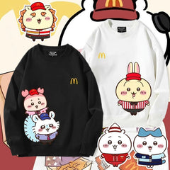 可愛いキャラ ゆるかわ トップス 楽しい仕事人間 ユニセックス 長袖 スウェット