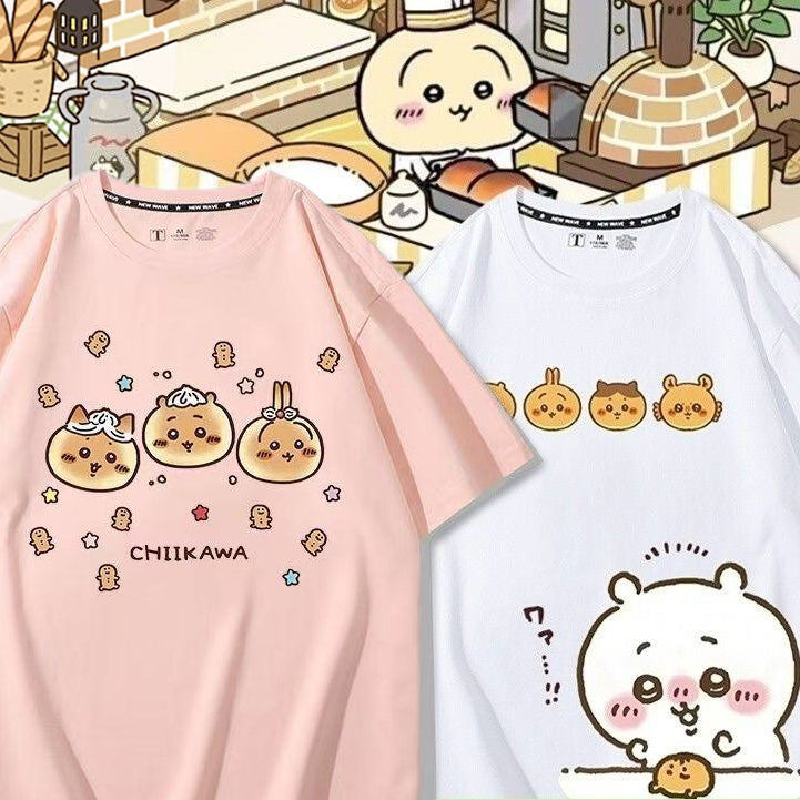 可愛いキャラ ゆるかわ トップス 料理人 ユニセックス 半袖Ｔシャツ