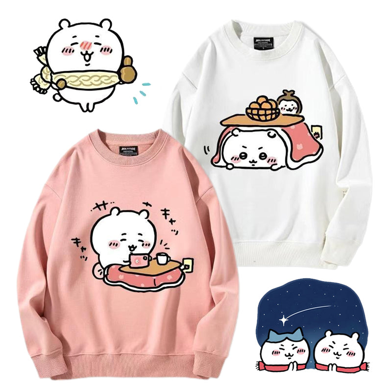 可愛いキャラ ゆるかわ トップス 寒冷な天気 ユニセックス 長袖 スウェット