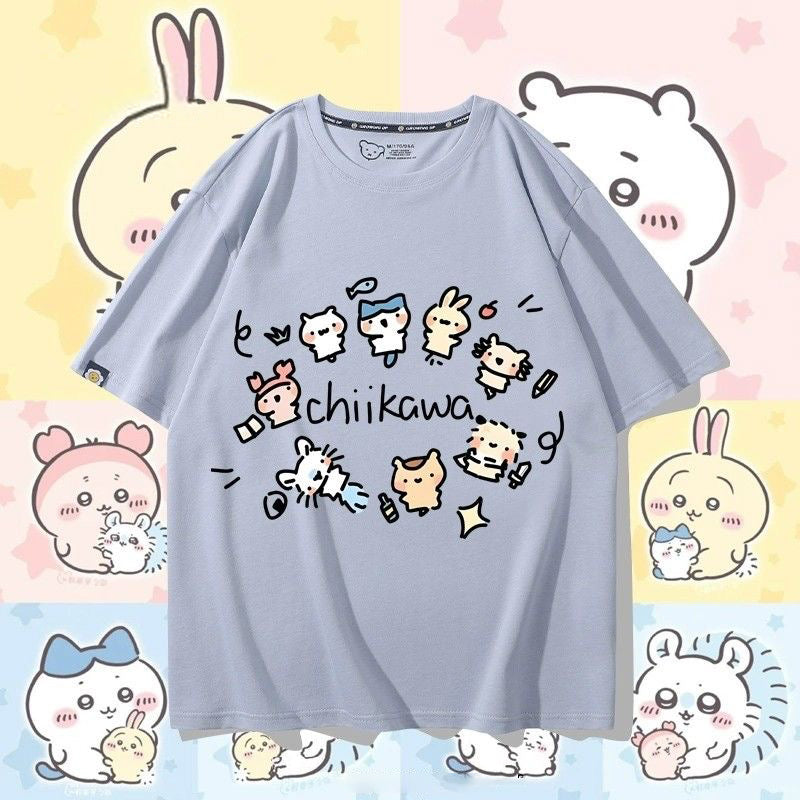 可愛いキャラ ゆるかわ トップス 友達と一緒 ユニセックス 半袖Ｔシャツ