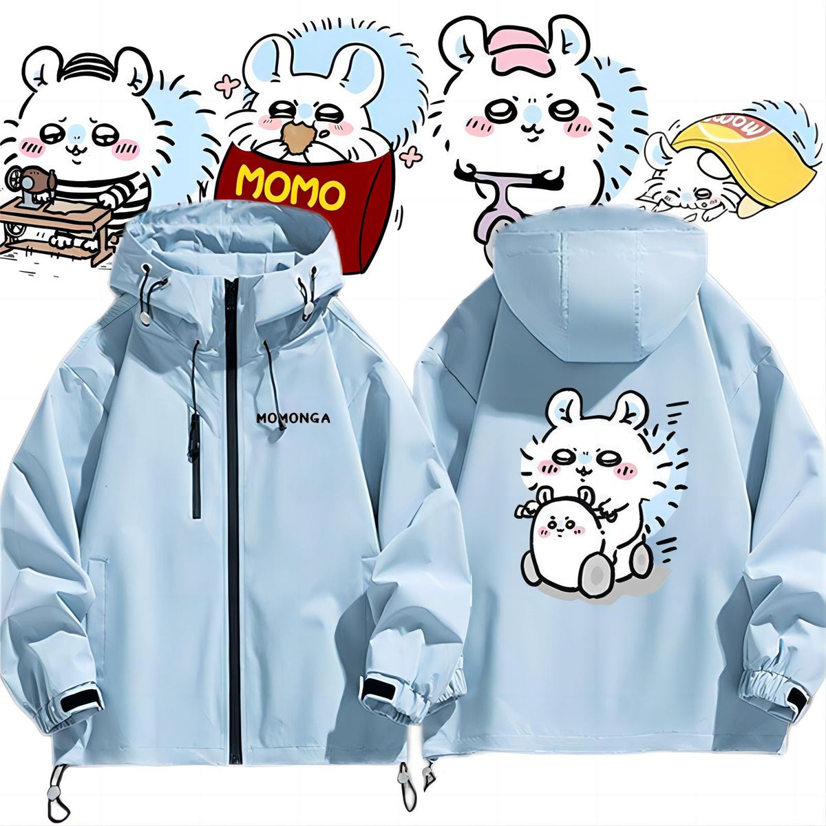 可愛いキャラ ゆるかわ ジャケット 楽しい生活 防風 防寒 ユニセックス プリント カジュアル アウター
