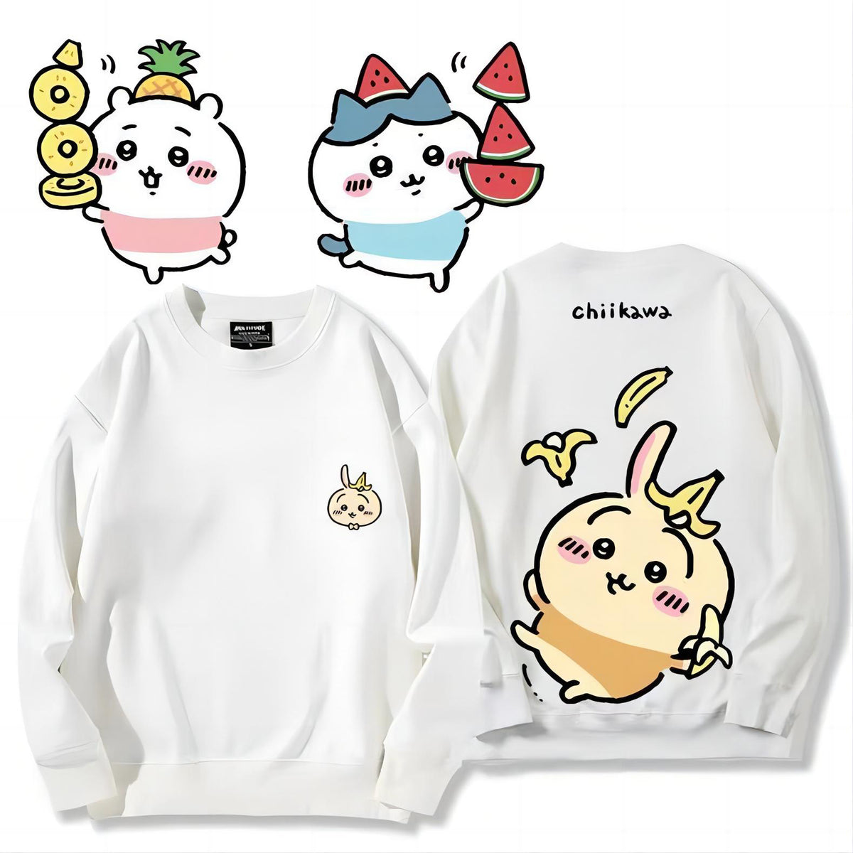 可愛いキャラ ゆるかわ トップス 果物 ユニセックス 長袖 スウェット