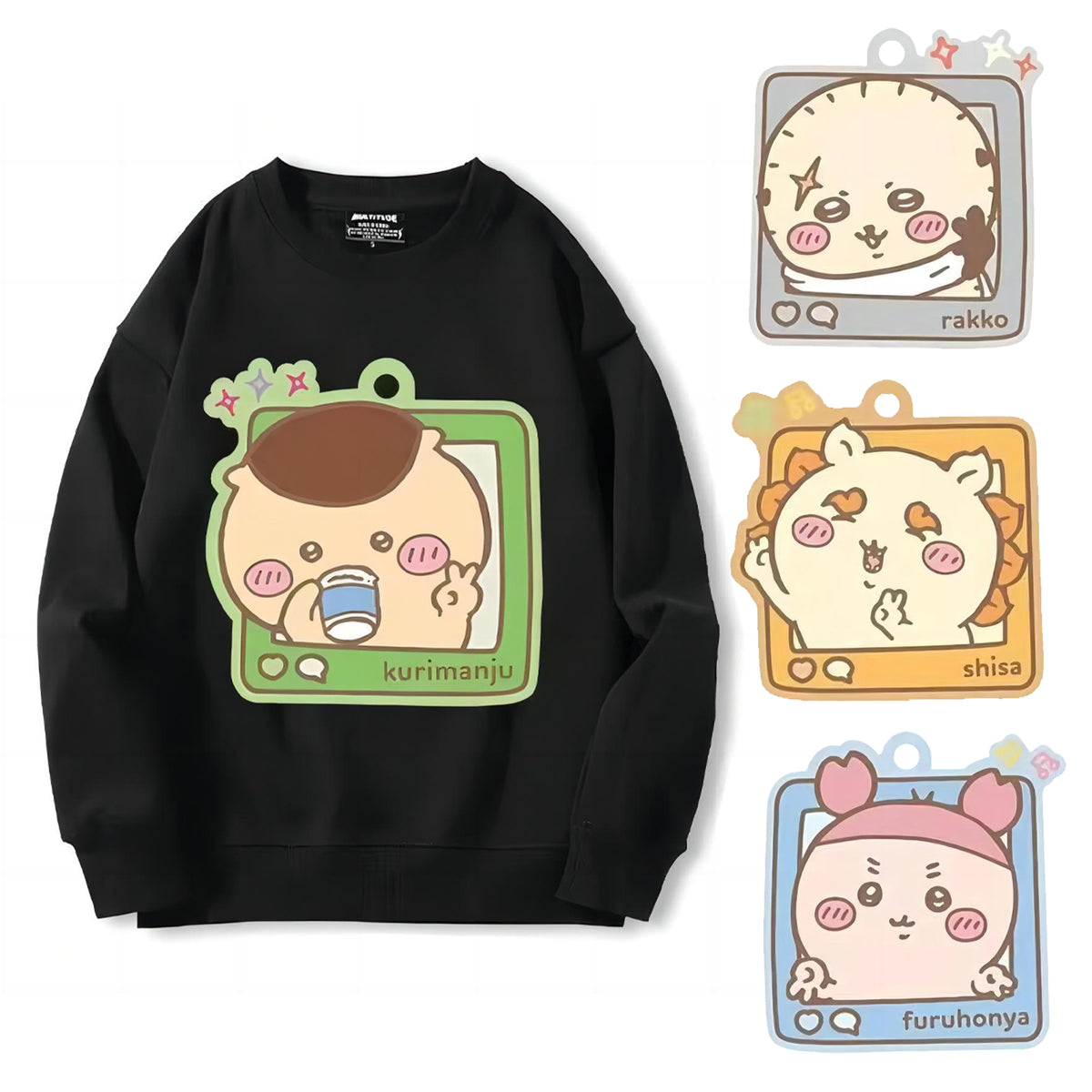 可愛いキャラ ゆるかわ トップス 写真 ユニセックス 長袖 スウェット