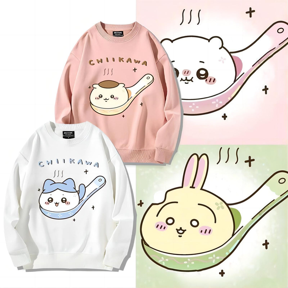 可愛いキャラ ゆるかわ トップス 団子 ユニセックス 長袖 スウェット