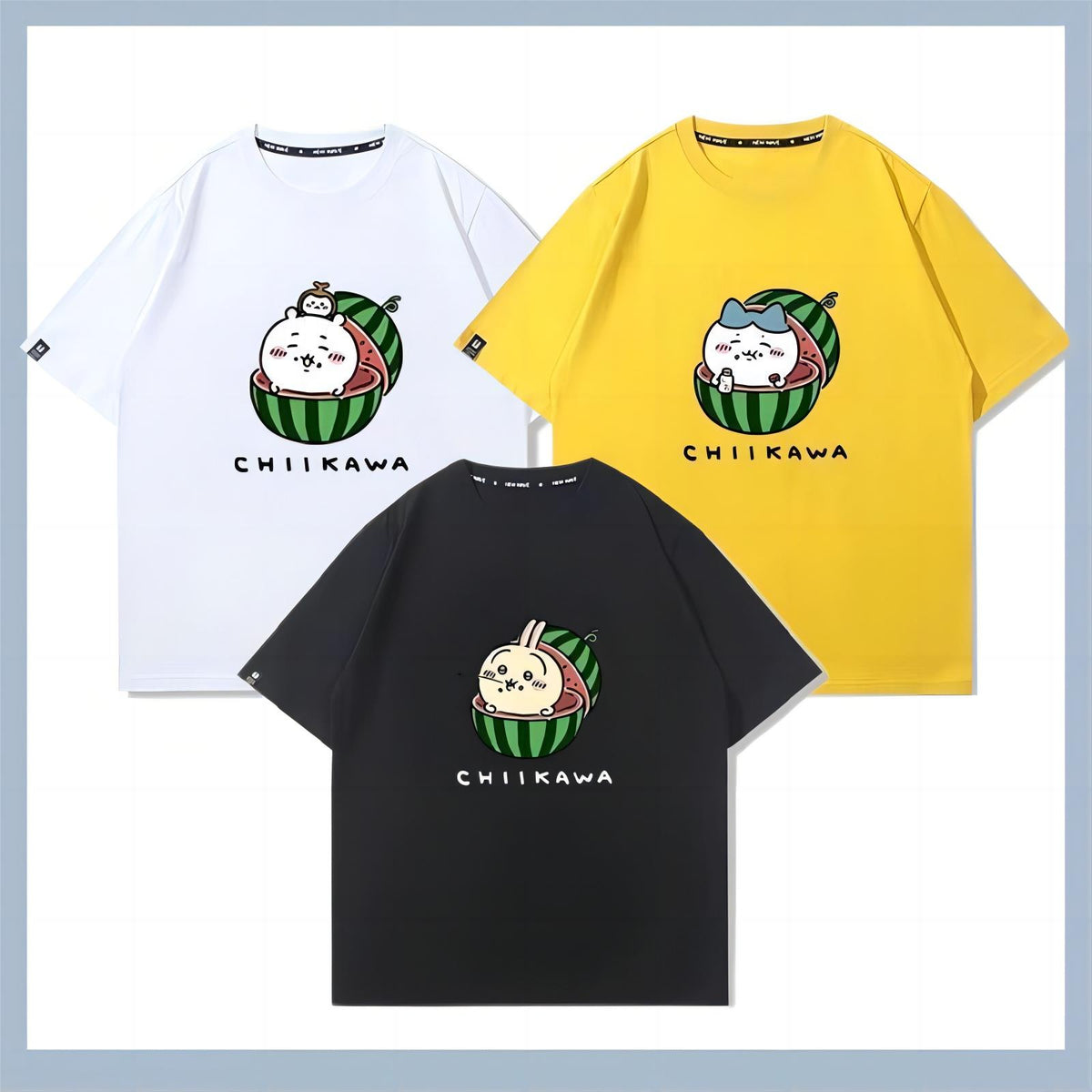 可愛いキャラ ゆるかわトップス 美味しいスイカ ユニセックス 半袖Ｔシャツ