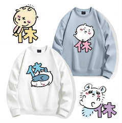可愛いキャラ ゆるかわ トップス 休みの日 ユニセックス 長袖 スウェット