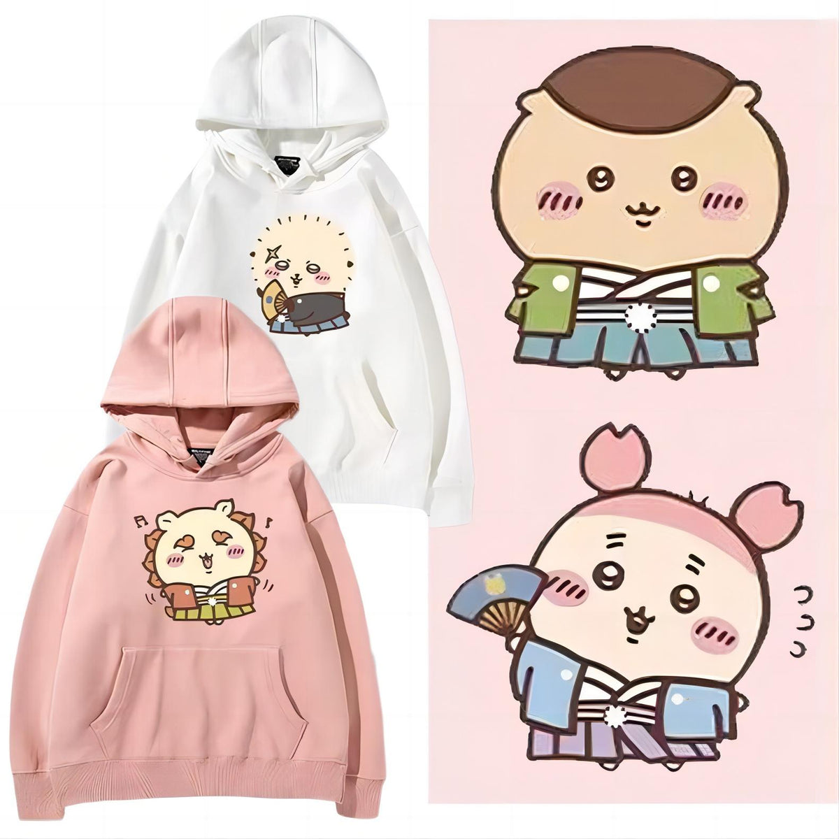 可愛いキャラ ゆるかわ トップス 美しい着物 ユニセックス 長袖 パーカー