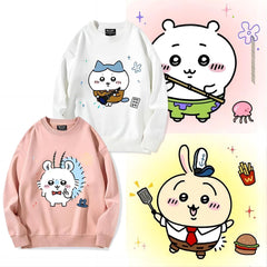 可愛いキャラ ゆるかわ トップス スポンジ・ボブ コラボ ユニセックス 長袖 スウェット