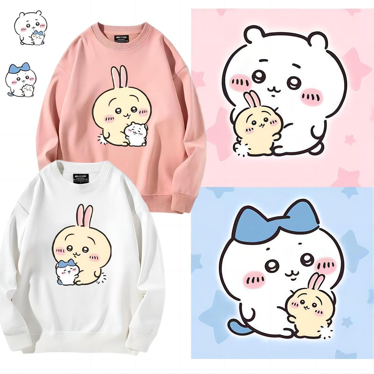 可愛いキャラ ゆるかわ トップス ぎゅっ ユニセックス 長袖 スウェット