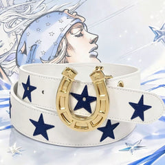 スタンド使い イラスト 雑貨 小物 スティール・ボール・ラン風 ユニセックス 星柄 馬蹄バックル ベルト