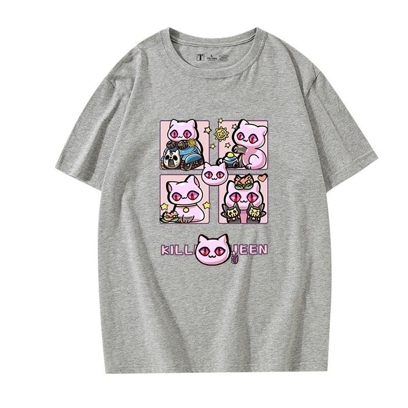 JOJOシリーズ トップス Killer Queen ネコ爆弾 ユニセックス 半袖Ｔシャツ