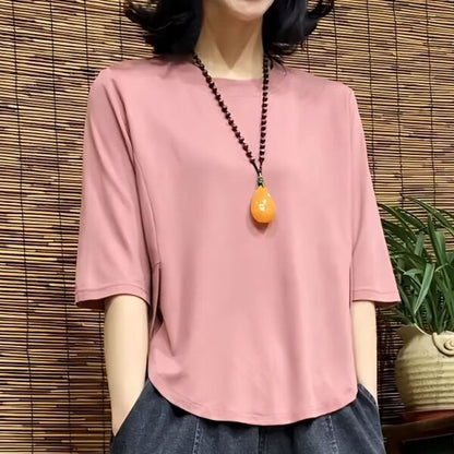 超かわいい 森ガール 無地 ラウンドネック 定番 半袖 Tシャツ 大人カジュアル fashion ootd 夏コーデ ファッション coordinateコーディネート 夏服 カジュアルコーデ 今日のコーデ 大人コーデ レディース