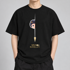 スタンド使い イラスト トップス ピクセル風プリント ユニセックス 半袖Ｔシャツ