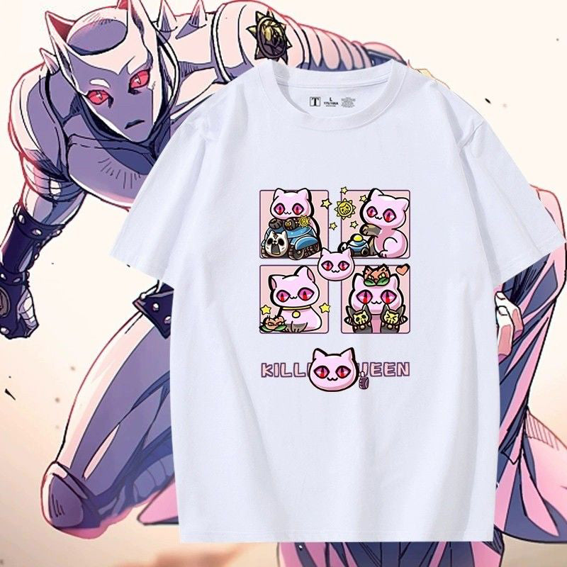 JOJOシリーズ トップス Killer Queen ネコ爆弾 ユニセックス 半袖Ｔシャツ