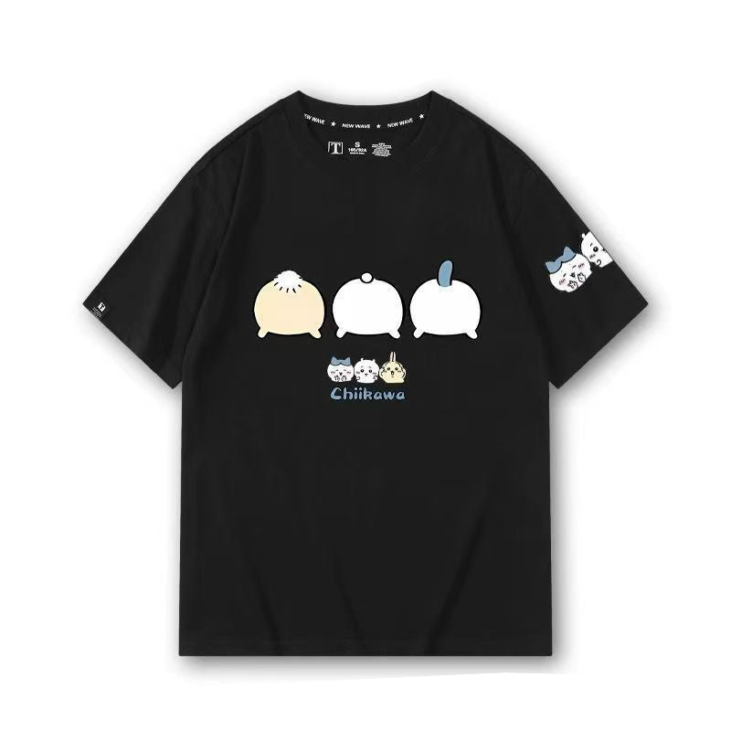 可愛いキャラ ゆるかわ トップス お尻を振る ユニセックス 半袖Ｔシャツ