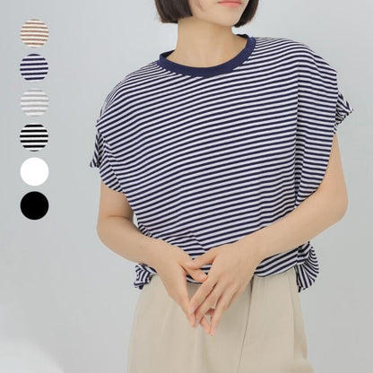 6カラー展開 着回し力抜群 可愛くて繊細な ラウンドネック 心地よい Tシャツ 大人カジュアル fashion ootd 夏コーデ ファッション coordinateコーディネート 夏服 カジュアルコーデ 今日のコーデ 大人コーデ レディース