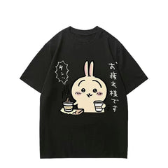 可愛いキャラ ゆるかわ トップス お疲れ様です ユニセックス 半袖Ｔシャツ