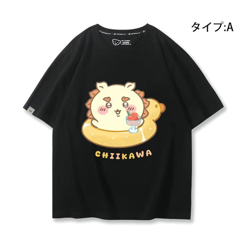 可愛いキャラ ゆるかわ トップス 浮き輪 ユニセックス 半袖Ｔシャツ