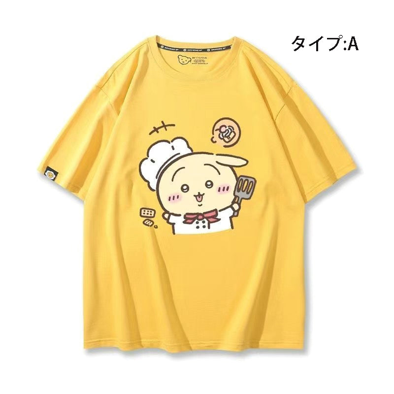 可愛いキャラ ゆるかわ トップス 料理人 ユニセックス 半袖Ｔシャツ