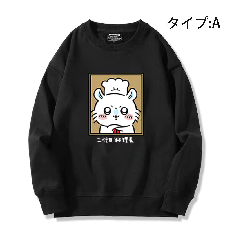 可愛いキャラ ゆるかわ トップス 初代と二代目料理長 ユニセックス 長袖 スウェット