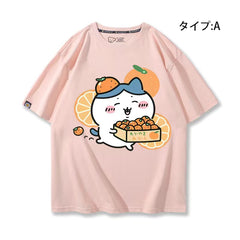 可愛いキャラ ゆるかわ トップス みかん ユニセックス 半袖Ｔシャツ