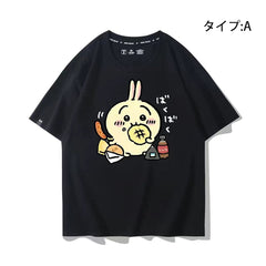 可愛いキャラ ゆるかわ トップス もぐもぐ戦士 ユニセックス 半袖Ｔシャツ