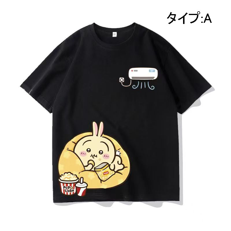 可愛いキャラ ゆるかわ トップス エアコン ユニセックス 半袖Ｔシャツ