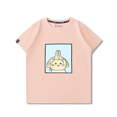 可愛いキャラ ゆるかわ トップス 散髪 ユニセックス 半袖Ｔシャツ
