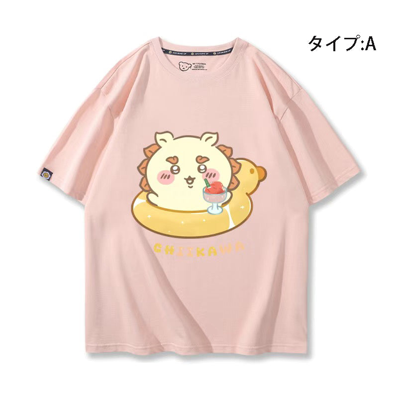 可愛いキャラ ゆるかわ トップス 浮き輪 ユニセックス 半袖Ｔシャツ