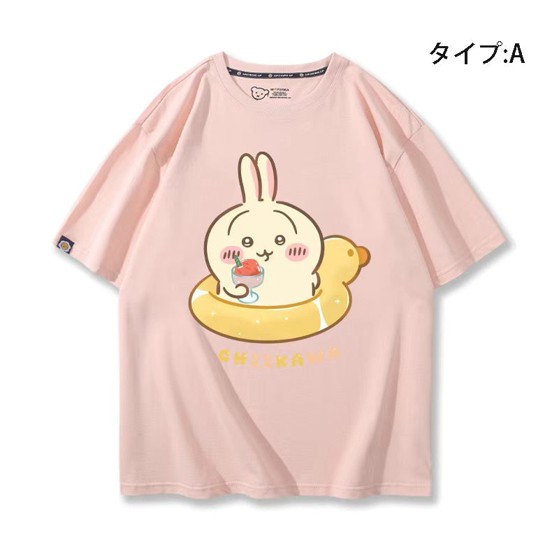 可愛いキャラ ゆるかわ トップス 水泳 ユニセックス 半袖Ｔシャツ